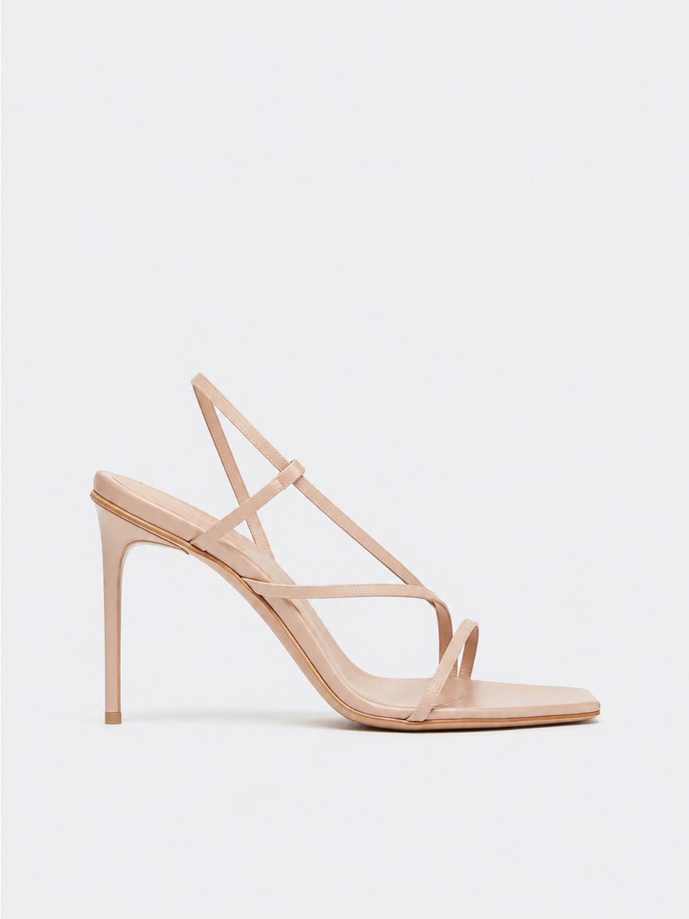 Max Mara Sylvie Nude Strappy Stiletto Heels NIB Sz EU 37